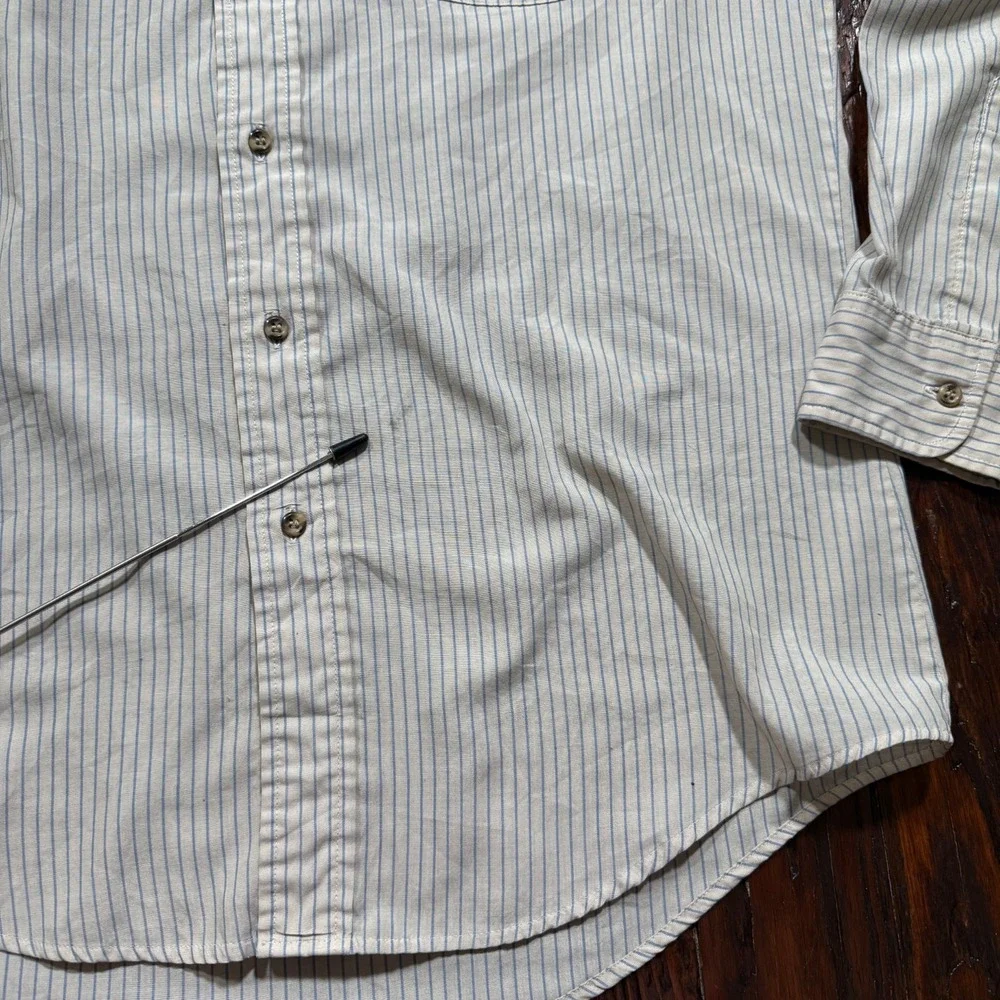 Vintage Levis Shirt Mens Large‎ Striped Button Paper Thin Taiwan ROC 80s